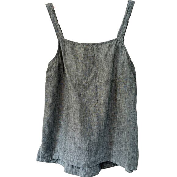ATHLETA Voyager Tank Top Size M 100% Linen Aspen Olive Gray Adjustable Straps - Picture 2 of 13